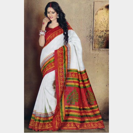 Kaajal’s Dhupian printed silk Sharee